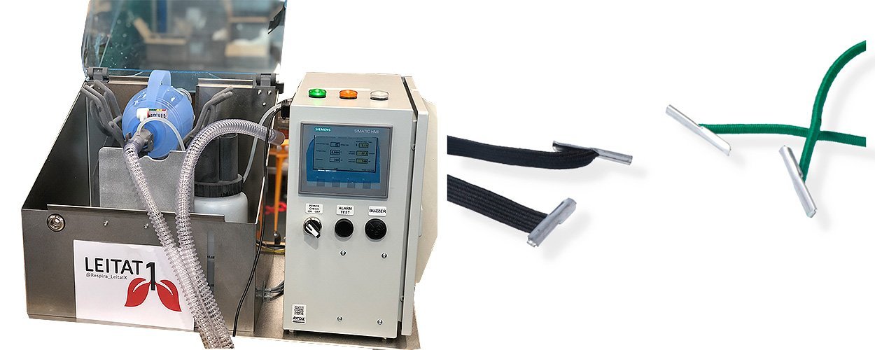We manufacture elastics for the fastening of new Leitat 1 field ventilator